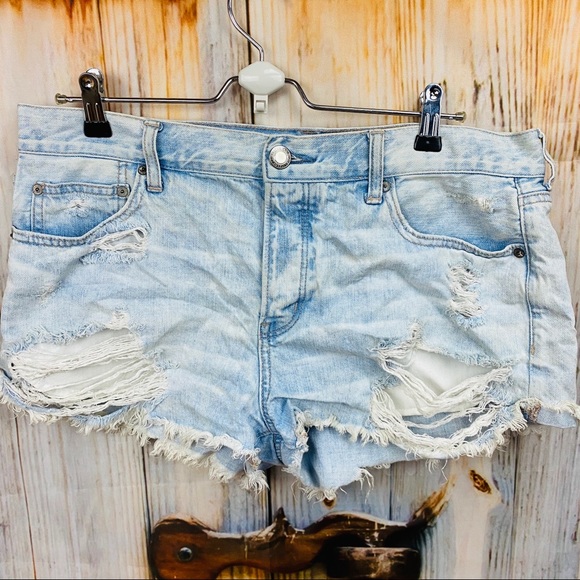 American Eagle Outfitters Pants - AEO Destroyed Distressed Jean Shorts